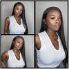Jet Black Human Hair Wigs for Women Silk Straight Wig 4x4 Silk Base Scalp Lace Wigs Human Hair Pre Plucked Real Human Hair Wigs for Women(24inch,4x4 Silk Base Wig) view 4