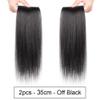 LesafeV Seamless Forehead Wiglet Topper Synthetic 2pcs Clip in Bangs Extension Straight Topettes for Women With Thinning Hair (35cm Off Black) view 2