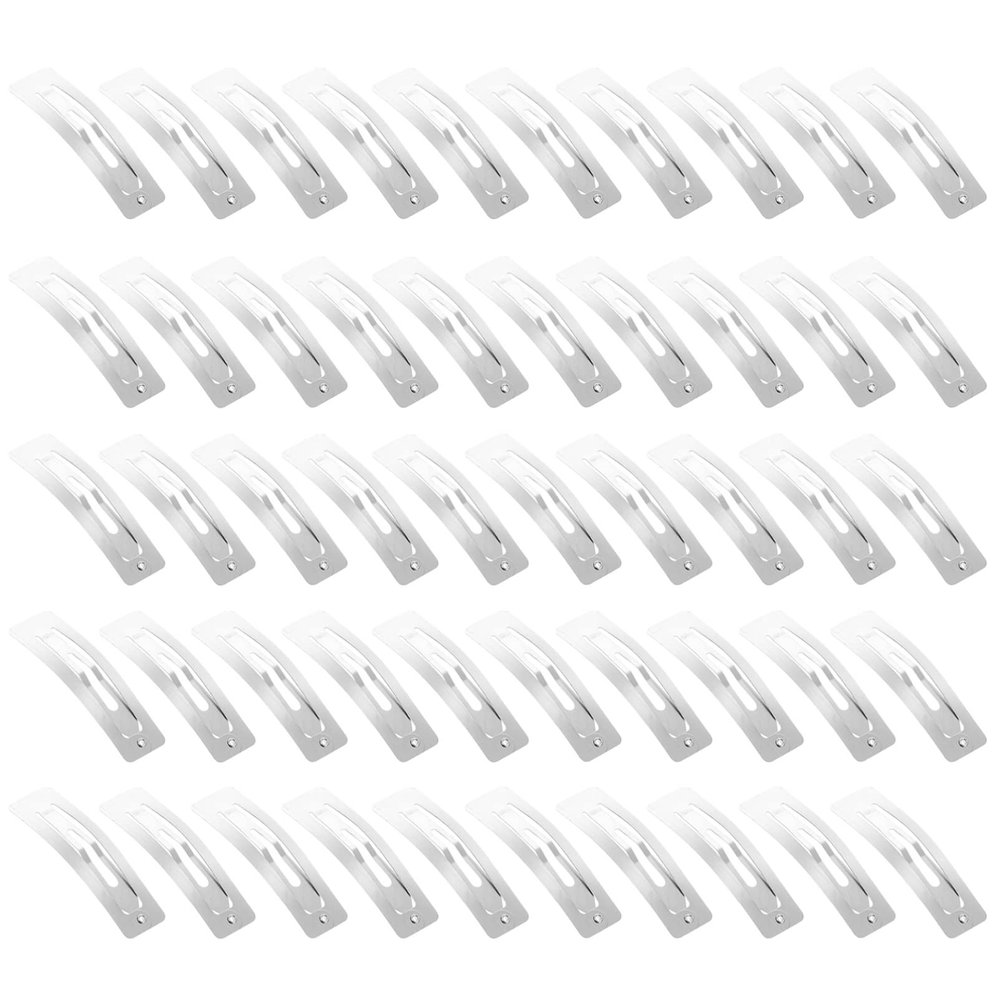 SOLUSTRE Metal Snap Clips 100pcs Rectangular Hairpin Miss Iron Bangs Wig Wig Accessories