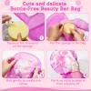 Nuanchu 2 Pcs Shampoo Bar Holder Bag Soap Saver Bag Beauty Shampoo Conditioner Bar Pouch Rabbit Shape Travel Soap Holder Loofah Bubble Foam Net Savers (Light Pink, Rose Pink,L) view 3