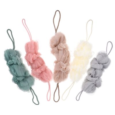 COHEALI 5pcs Adult Shower Bath Towels Back Scrub Long Straps Bath Flowers Skin-Friendly