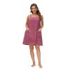 Alunsito Women Bath Wrap Towel Adjustable Robe & Facial Headband with Pocket Comfortable Bathrobe for Spa Shower XL Purple view 2
