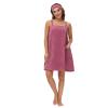 Alunsito Women Bath Wrap Towel Adjustable Robe & Facial Headband with Pocket Comfortable Bathrobe for Spa Shower XL Purple view 4