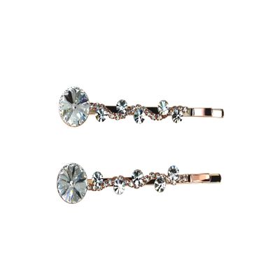 Faship A Pair Of Clear Premium Rhinestone Crystal Floral Hair Clips 2 Pcs Pins