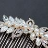Uonlytech Rhinestone Pearl Hair Comb Wedding Hairpin Bridal Headpiece Gold Hair Comb for Women view 3
