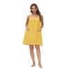 Alunsito Women's Wrap Adjustable Cotton Terry Spa Shower Bath Gym Cover Up Ladies Wrap Knee Length Bath Body Wrap Shower Robes XL Yellow view 2
