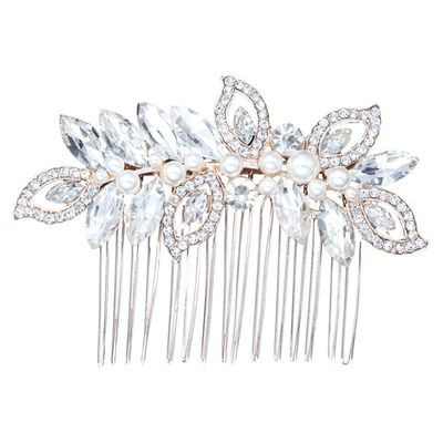 Uonlytech Alloy Hair Comb for Brides Rhinestone Insert Comb Hair Decoration Elegant Bridal Headdress for Wedding Parties and Special Occasions