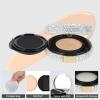 KEYPOWER Makeup Powder Empty Box with Bling Diamond Loose Powder Compact Empty Container with Powder Puff and Mirror Refillable for Home or Trip (White) view 2