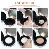 KEYPOWER Makeup Powder Empty Box with Bling Diamond Loose Powder Compact Empty Container with Powder Puff and Mirror Refillable for Home or Trip (White) view 3