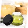 SOLUSTRE Glass Containers 5pcs Empty Cream Containers Lip Balm Refillable Sample Makeup Container Eye Cream Jar Sample Jars for Creams Lotion, Green 30g Glass Travel view 3
