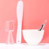3Pcs Face Mask Mixing Bowl Set, Measuring Spoon and Spatula, Soft Silicone Washable Face Mask Bowl Set, Skin Care Mask Mixing Tool Kit White view 4