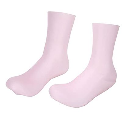 Soft Silicone Moisturizing Socks, 2 Sizes High Elastic Prevent Cracking Silicone Moisturizing Socks for Men and Women(L)