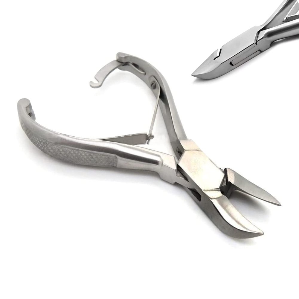 MuskalMed Professional Ingrown Toe Nail Cutters Clippers Pliers | Side Cutters Straight Curved | Beauty Gauges | Cuticle Pushers Skin Knife (Side Cutter Pattern Handle Curved)