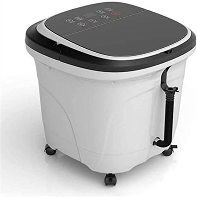 SMSOM Foot Spa Bath Massager with Heat and Massage Rollers, Foot Bath Spa with Bubble Jets, 4 Massage Rollers, Adjustable Temp, Suitable for Foot Cleaning and Feet Stress Relief