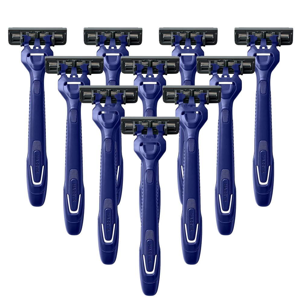 Harry's Disposable Razors for Men - 10 Count - 3-Blade Men's Razors for Travel and On-the-Go Convenience