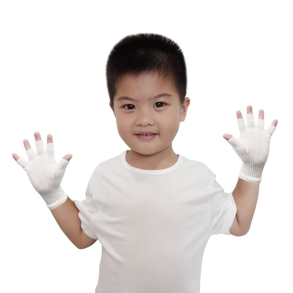 Edenswear Zinc-Infused Fingerless Gloves for Children with Eczema - Wet Wrap Therapy (Small)