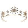 Minkissy Rhinestone Star Crown - Bridal Wedding Tiara Crowns Crystal Headband Golden view 1