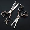 Professional Hair Cutting Shears, Professional Japan 440c 6 '' retro rosette hair scissors cutting barber cut scissor thinning shears hairdressing scissors (Color : Set) view 1