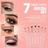 Lamora Eyeshadow Brush Set - Precision Eyeshadow Brushes For Blending Smudging Shading Defining Powdered and Liquid Eye Make-Up - 7Pc Pro Eye Makeup Brushes With Vegan Bristles view 2