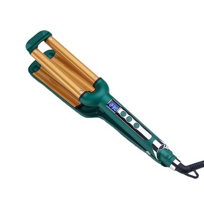 Beach Wave Curling Iron Triple Barrel Hair Curler, Ceramic Hair Crimper Iron LCD Temperature Control 3 Barrel Curling Wand, Hair Waver Egg Roller for Short Long Hair Dual Voltage 