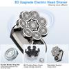 8D Head Shaver for Men Bald Shavers USB Charging 6 in 1 Waterproof Electric Razor Floating Head, Bald Grooming Kit with Nose Trimmer, Massager, Brush, Wet and Dry view 2