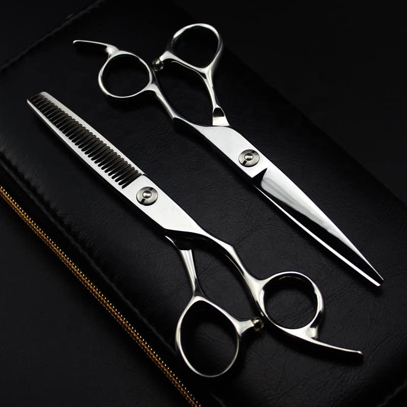 Professional Hair Cutting Shears, 6 Inch Silver 9CR Stainless Steel Professional Haircutter Salon Barber Scissors Hair Set