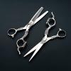 Professional Hair Cutting Shears, 440C Japanese Stainless Steel Hair Cutting Shears Hairdressing Hand Barber Scissors For Professional salon Scissors set (Color : SET) view 2