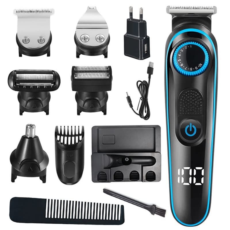 Professional Hair Clippers for Men, 5in1 facial grooming set hair trimmer electric shaver hair clipper eyebrow nose ear trimer beard stubble trimmer body groomer kit
