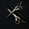 Professional Hair Cutting Shears, 6 inch 440C Japan Stainless Steel European Style Damascus Pattern Hair Cutting Hairdresser Barber Scissors Shears (Color : SET) view 1
