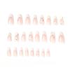 DANMANR Square Press on Nails Short Fake Nails French Acrylic Full Cover False Nails for Women and Girls 24PCS (White French) view 2