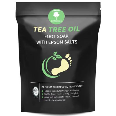 Tea Tree Oil Foot Soak with Epsom Salt - Pedicure Foot Spa for Toenail Fungus Treatment, Nail Discoloration, Stubborn Foot Odor and Itchiness -16 oz