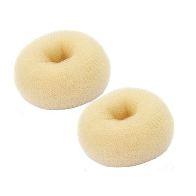 TwistyTieLB Hair Donut Bun Maker, 2PCS Small Size (2.5 Inch/Beige Blonde) for Kid, Ring Style Bun for Short and Thin Hair