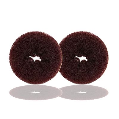 TwistyTieLB Hair Donut Bun Maker for Kids, 2PCS Ring Style Bun (Small, 2.5 Inch, Brown)