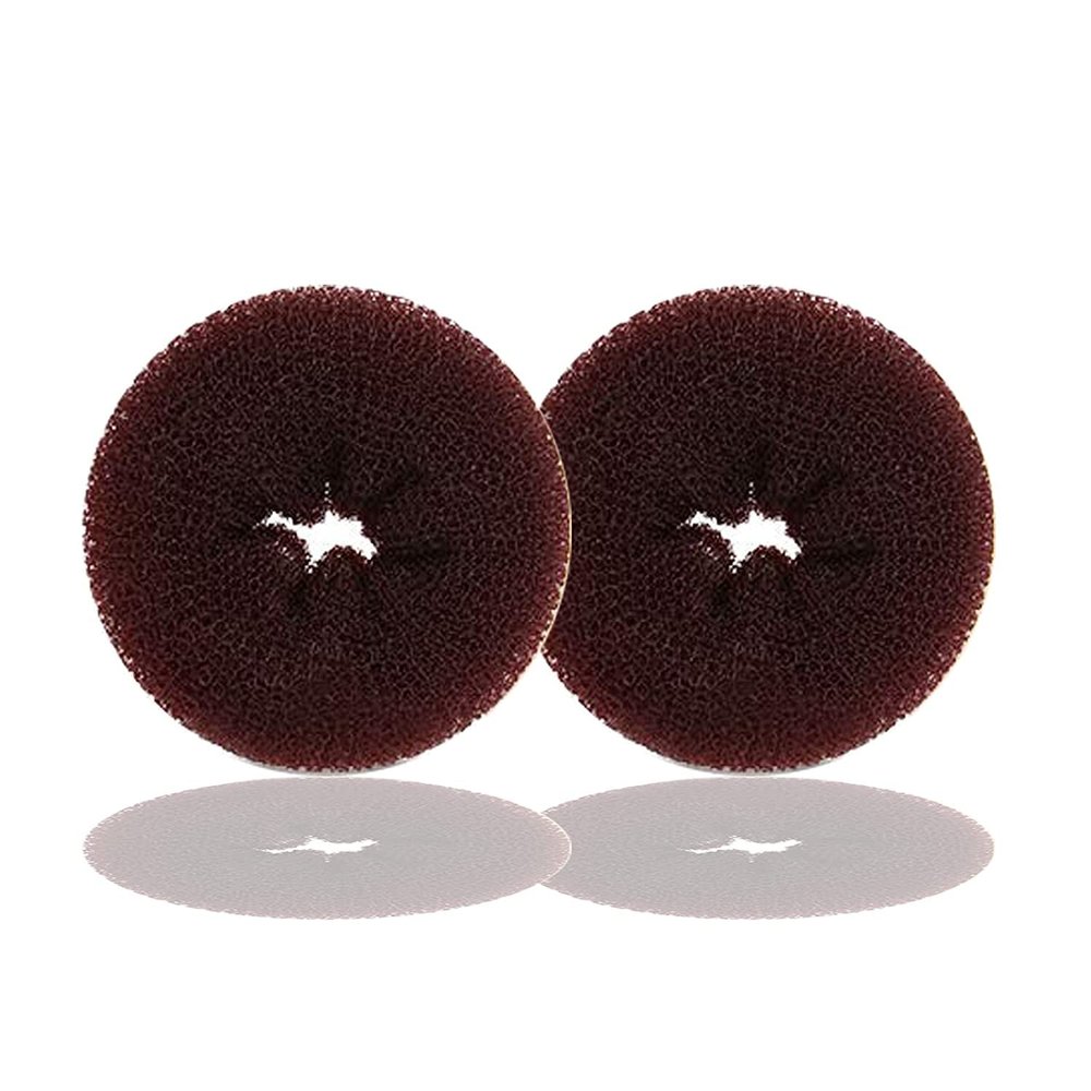 TwistyTieLB Hair Donut Bun Maker for Kids, 2PCS Ring Style Bun (Small, 2.5 Inch, Brown)