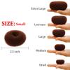 TwistyTieLB Hair Donut Bun Maker for Kids, 2PCS Ring Style Bun (Small, 2.5 Inch, Brown) view 2