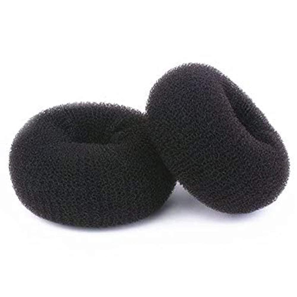 TwistyTieLB Hair Bun Maker, Extra Small 2.5 Inch Donut Chignon Shaper for Kids' Short Thin Hair, Ring Style Bun, 2PCS (Black)