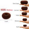 TwistyTieLB Hair Donut Bun Maker, 2 Count Medium (3 Inch/Brown) - Easy to Use Ring Style Bun for Short and Thin Hair view 2