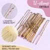 Fandamei 20PCS Hair Nets Invisible, Gold Elastic Edge Mesh, 20inch(50cm), for Bun & 40PCS U Shaped Hair Pins, Gold, 2.4inch(6cm), for Women, girls, Ballet Bun Maker Dance view 4