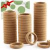 100 Pcs Thick Seamless Hair Ties, Ponytail Holders Hair Accessories No Damage for Thick Hair Christmas Gift(Light Brown Colors) view 1