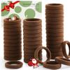 100 Pcs Thick Seamless Hair Ties, Ponytail Holders Hair Accessories No Damage for Thick Hair Christmas Gift(Dark Brown Colors) view 1