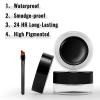 Erinde Purple Gel Eyeliner, Waterproof Cream Eyeliner Gel Pot, High-Intensity Pigments Long Lasting Smudge-Proof Eye Liner Halloween Makeup, Waterline Matte Eye Liner with 2PCS Brushes, 11 Taro Purple view 3