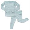AVAUMA Toddler Kids Viscose Striped Long Sleeve Pajama Set (Sky Blue) 3T view 1