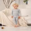 AVAUMA Toddler Kids Viscose Striped Long Sleeve Pajama Set (Sky Blue) 3T view 2