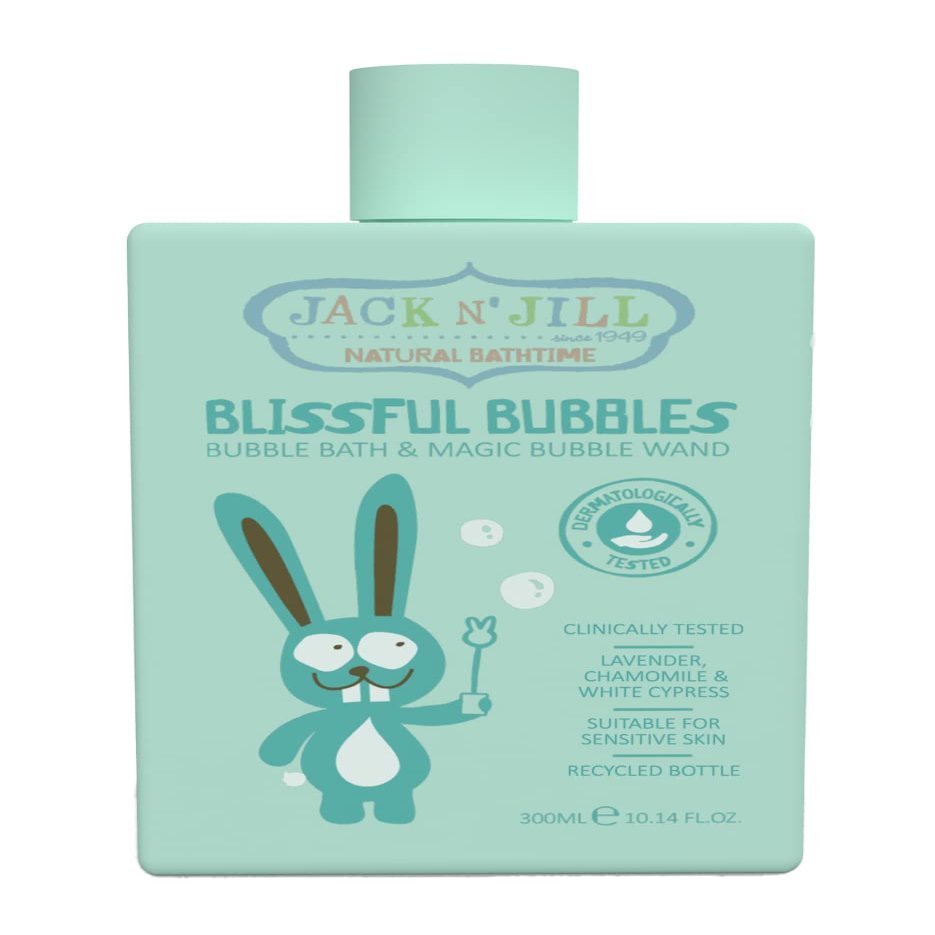 Jack N' Jill Natural Bathtime Blissful Bubbles with Bubble Wand - Bubble Bath for Kids, Dermatologically Tested, Cruelty Free, Kids Bubble Bath Sensitive Skin, Vegan - 300 mL (Pack of 1)