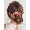 Cinaci 4 Pack Large Artificial Flower Metal Hair Side Combs Floral Slide Hair Clips Wedding Bridal Headpieces Hairpins Barrettes Decorative Hair Comb Bun Accessories for Women Girls Brides Bridesmaids view 4