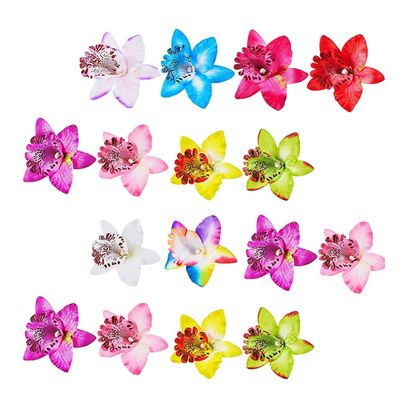 30pcs Flower Hair Clips Women Big Chiffon Hairpin Orchid Bohemian Flowers Barrettes for Bridal Wedding Beach Hair Accessories Random Color