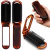 Nuenen 4 Pcs Folding Hair Brush with Mirror Portable Mini Hair Brush Small Compact Pocket Comb for Family Travel Car Gym Wig Bag Purse Gift Women(Tortoiseshell) view 1