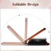 Nuenen 4 Pcs Folding Hair Brush with Mirror Portable Mini Hair Brush Small Compact Pocket Comb for Family Travel Car Gym Wig Bag Purse Gift Women(Tortoiseshell) view 2