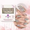 Elevenail Handmade 24pcs Full 3D Rhinestone Press on False Nails Medium length Coffin Fake Nails Salon DIY Manicure Reusable Acrylic Shiny Crystal Nail Art Tips Gift for Women Girls view 3
