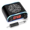 ATOMUS Tattoo Power Supply with Tattoo Pedal Colorful Light Power Cable for Tattoo Machine Pen Liner and Shader (Black) view 1